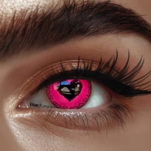 עדשות  לפורים- ורוד עם לב שחור